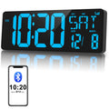XREXS 17 Inch Large Digital Wall Clock | Bluetooth Auto-Sync LED Timer