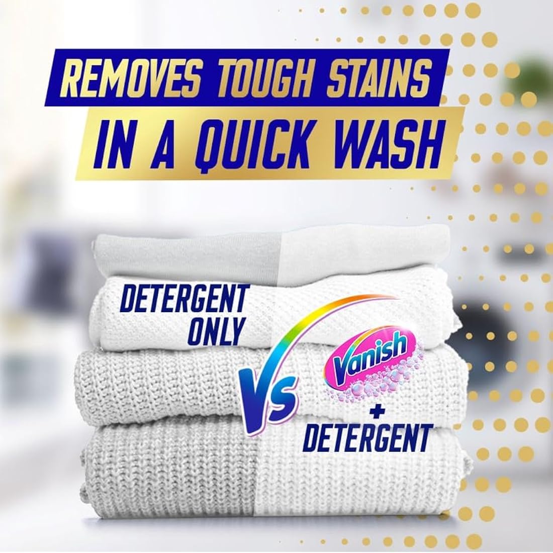 Vanish Gold Oxi Action Crystal Whites Fabric Stain Remover Powder, 1.41kg