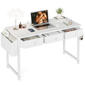 Grandder Small Computer Desk with 3 Fabric Drawers, 100 x 40 cm Home Office Desk with Storage Bags and Drawers - image 1