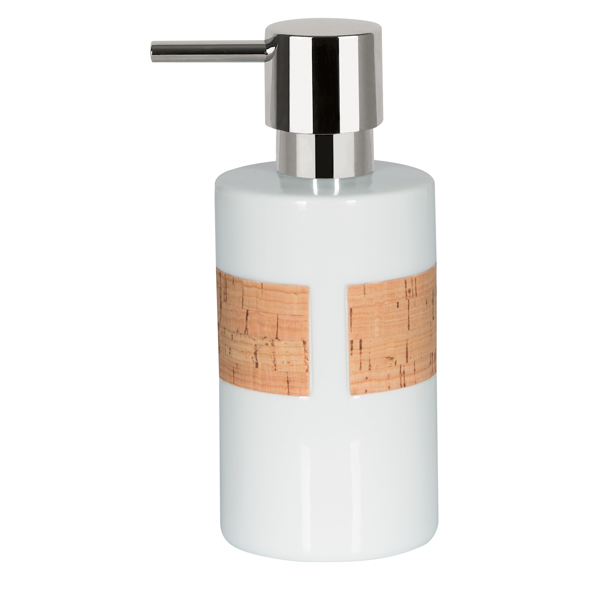 Spirella Tube Nature Porcelain Soap Dispenser – White Stone & Cork
