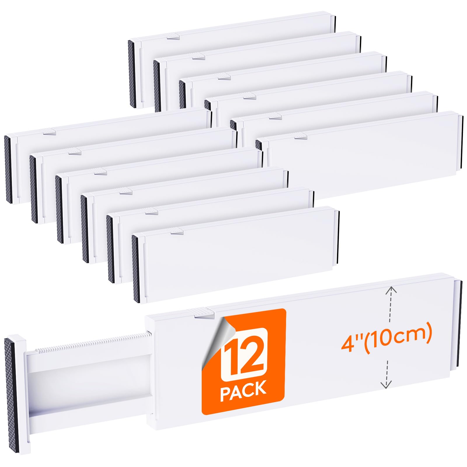 Lifewit 12 Pack Adjustable Drawer Dividers | 13.5-22" Expandable Organizers