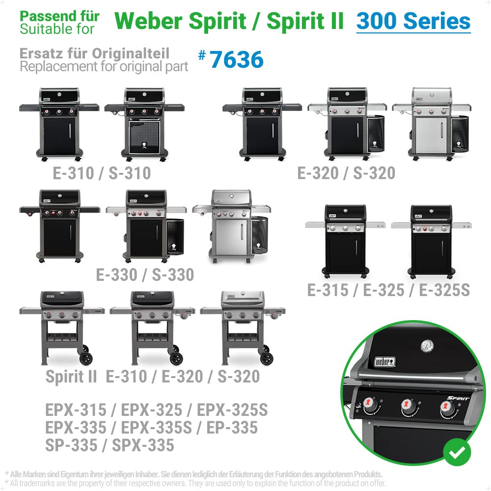 Ecooe Stainless Steel Flavorizer Bars for Weber Spirit 300 Series - 5 Pack