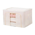 flaxarne Clothes Storage Boxes with Handles,Fabric Storage Boxes with Zipper Lids,Under Bed Organiser for Towel T-shirts Blankets,40×30×20 cm,Beige