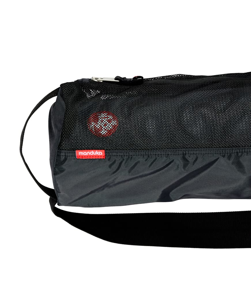 Manduka Breathe Easy Yoga Mat Bag – Lightweight Mesh Carrier, Black