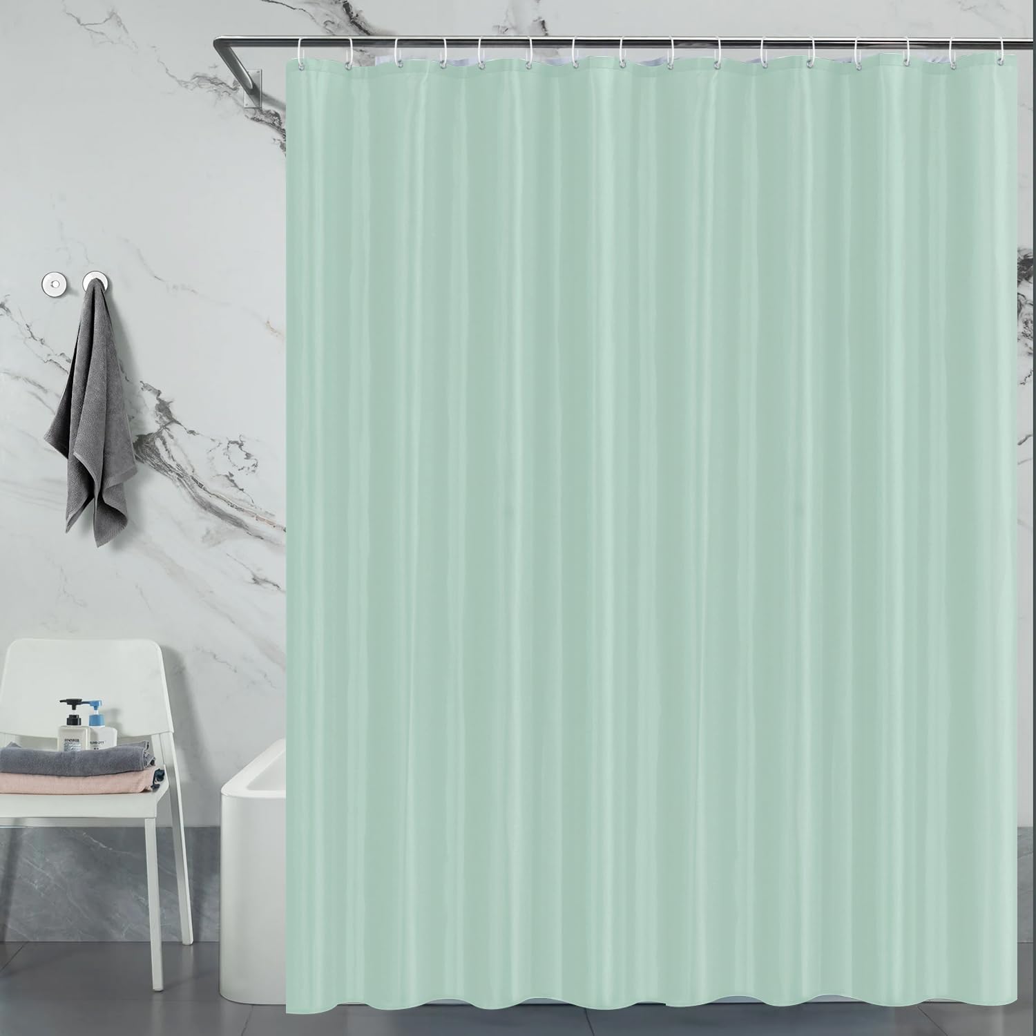 LUKDUNG Anti-Mould Polyester Shower Curtain - Waterproof & Washable - 240x200cm