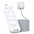 Jolof Store 8-Way Power Strip | 5M Braided Extension Lead with Surge Protection