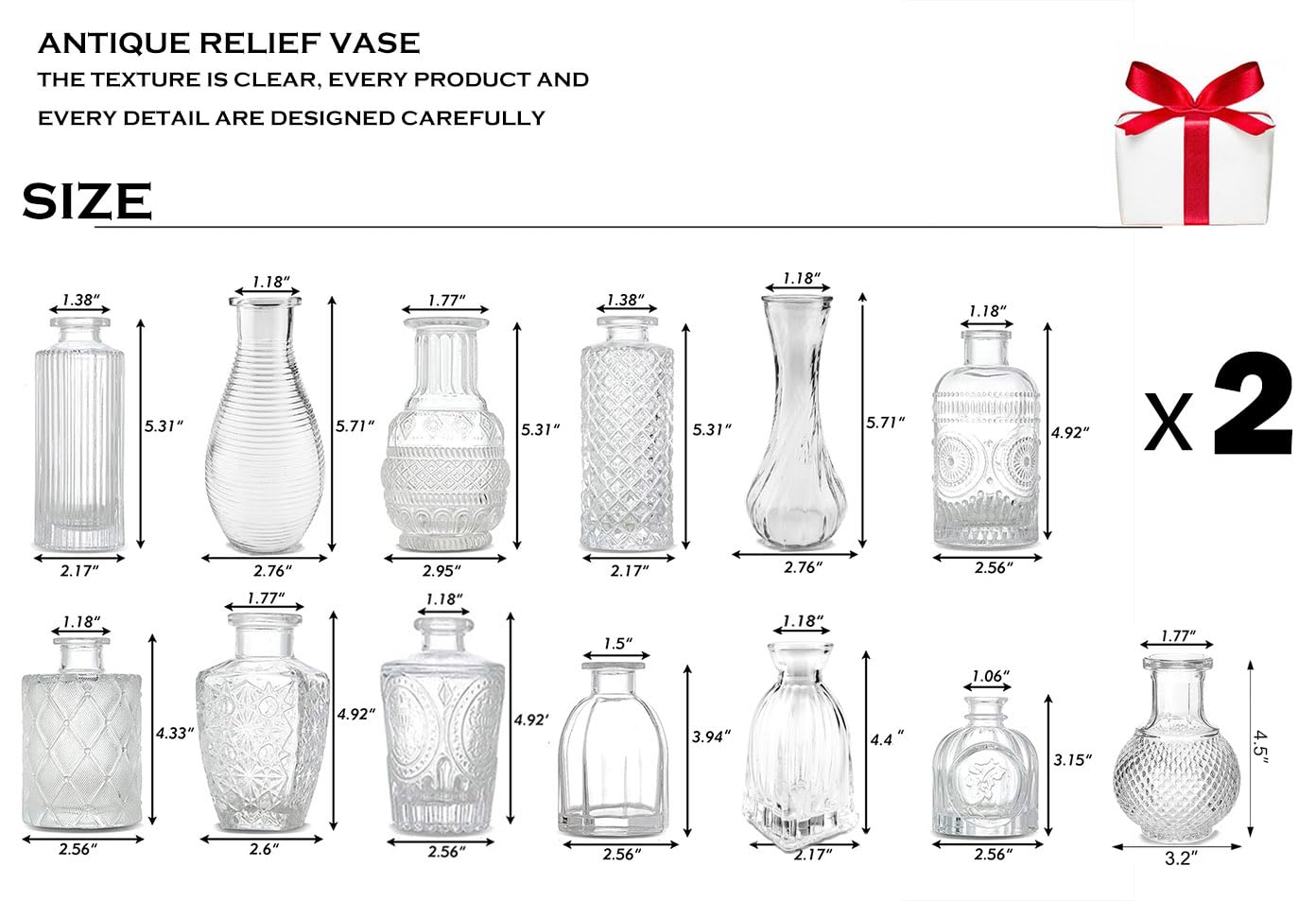 26-Piece Clear Glass Bud Vases – Vintage Wedding Centerpieces