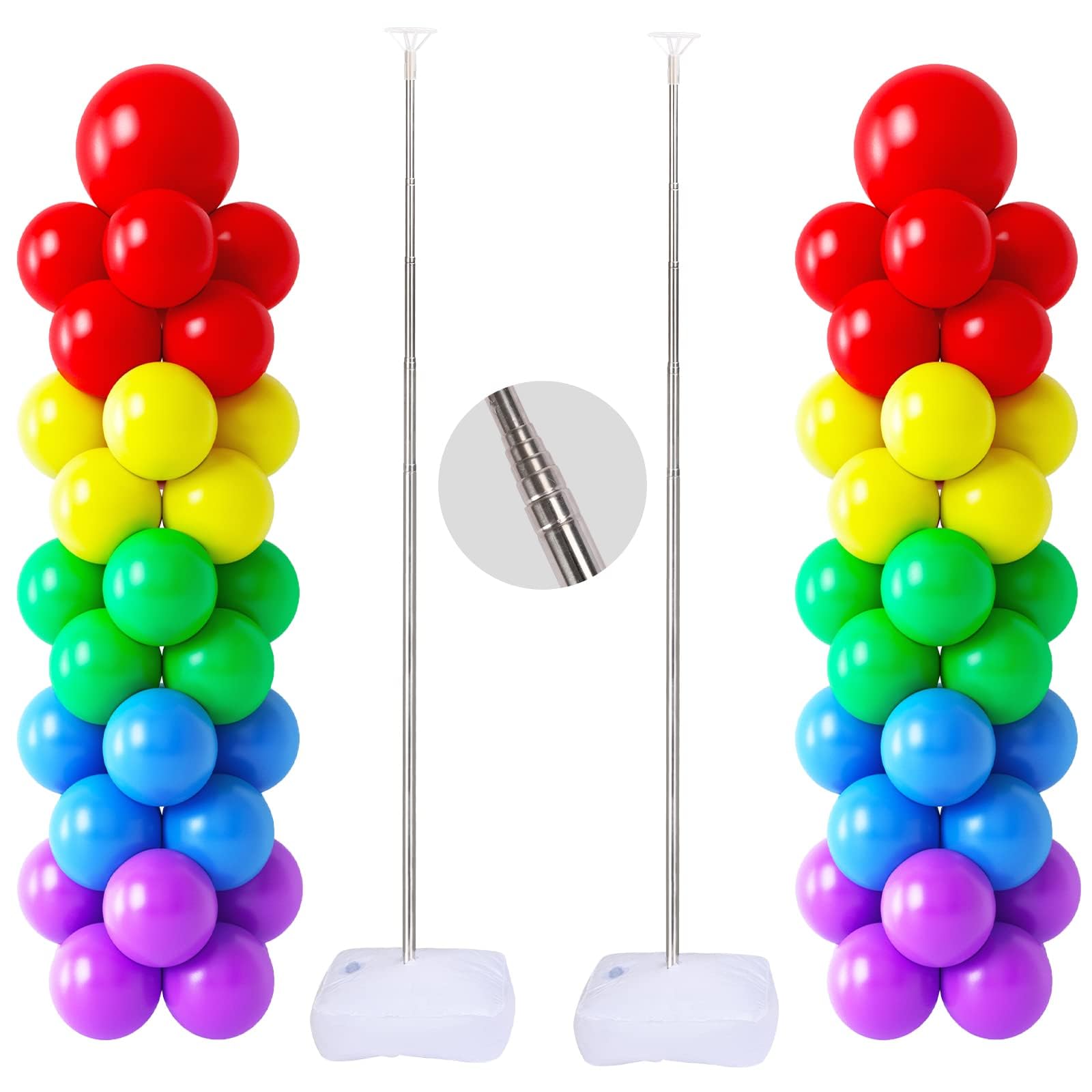 MUAEEOK 2-Pack Balloon Column Kit | Adjustable Metal Stand for Parties
