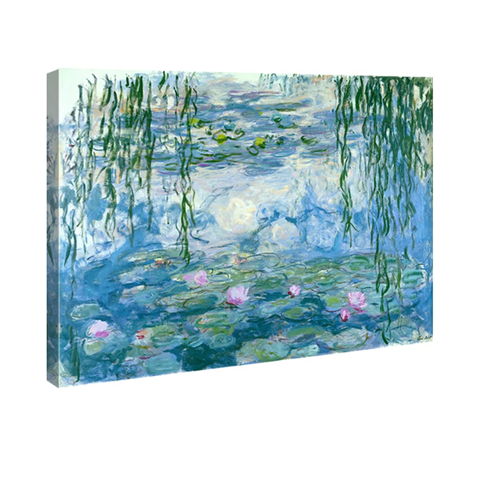 Wieco Art - Claude Monet Water Lilies Giclee Canvas Wall Art, 24x32in