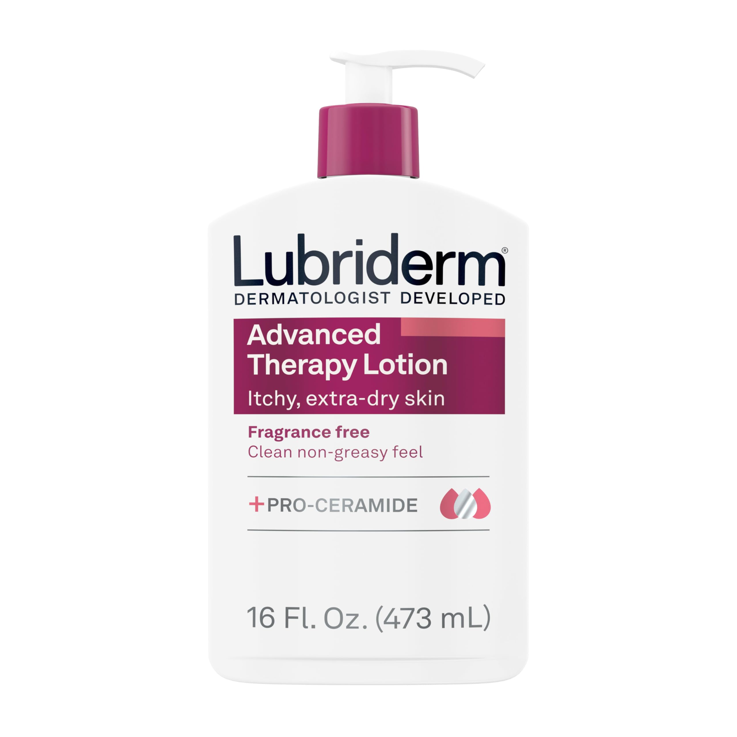 Lubriderm Advanced Therapy Fragrance-Free Body Lotion for Dry Skin, 16oz
