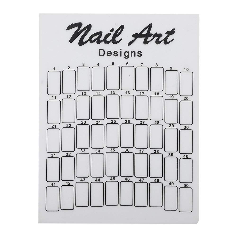 50Pcs Glass Nail Art Display Board – Polish Color Chart White