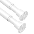 Zipglo 2pcs White Adjustable Tension Shower Curtain Rods, 77–159cm