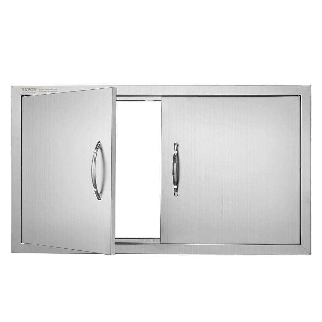 VEVOR 34x19 Inch BBQ Access Door | Stainless Steel Double Kitchen Door