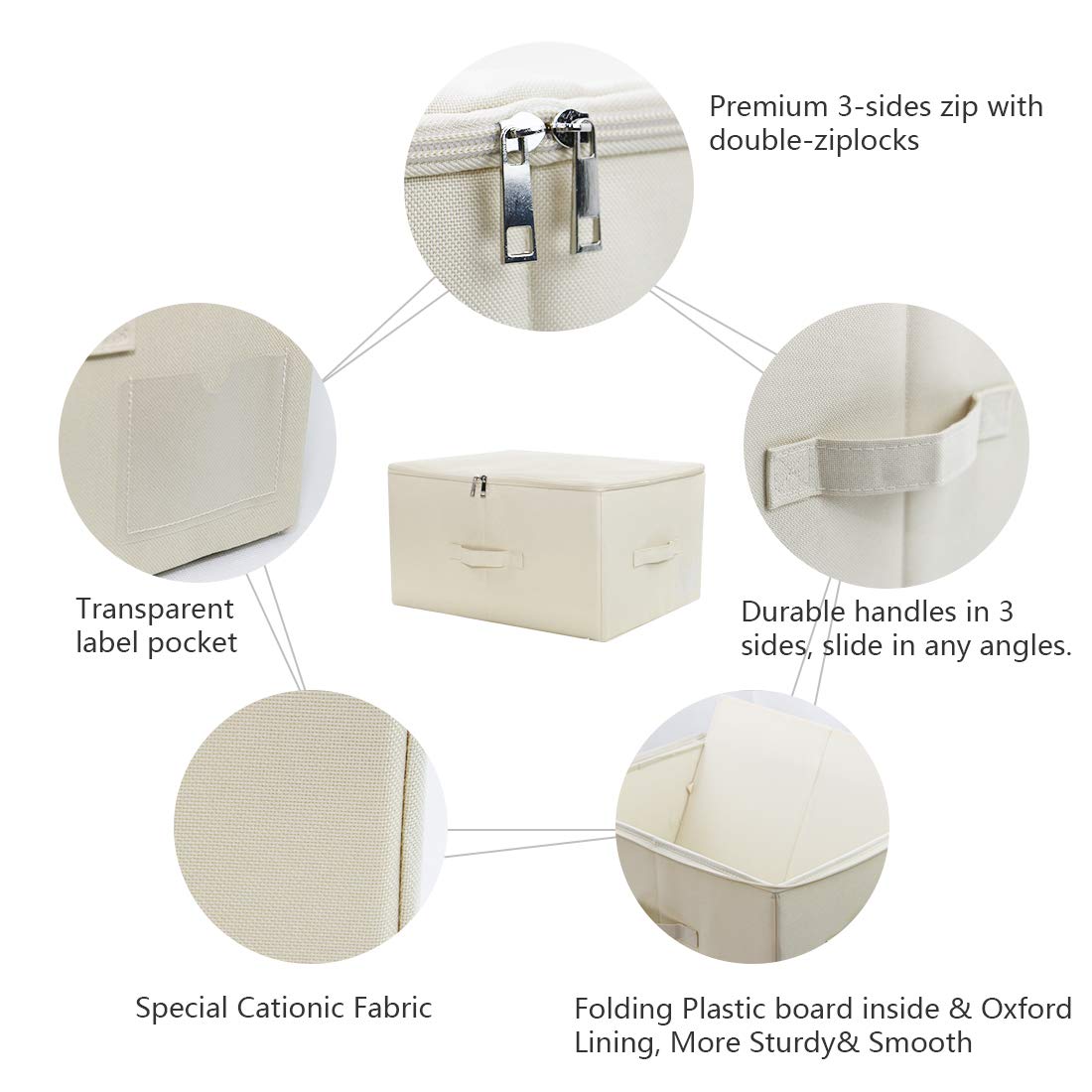 iwill CREATE PRO 45x35x25cm Foldable Storage Boxes with Zip Lid - image 3