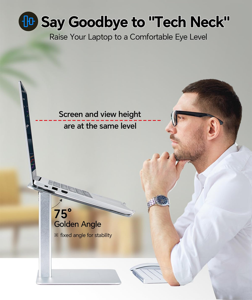 supamir Adjustable Laptop Stand - Aluminium Standing Desk Riser for 13-16.5"