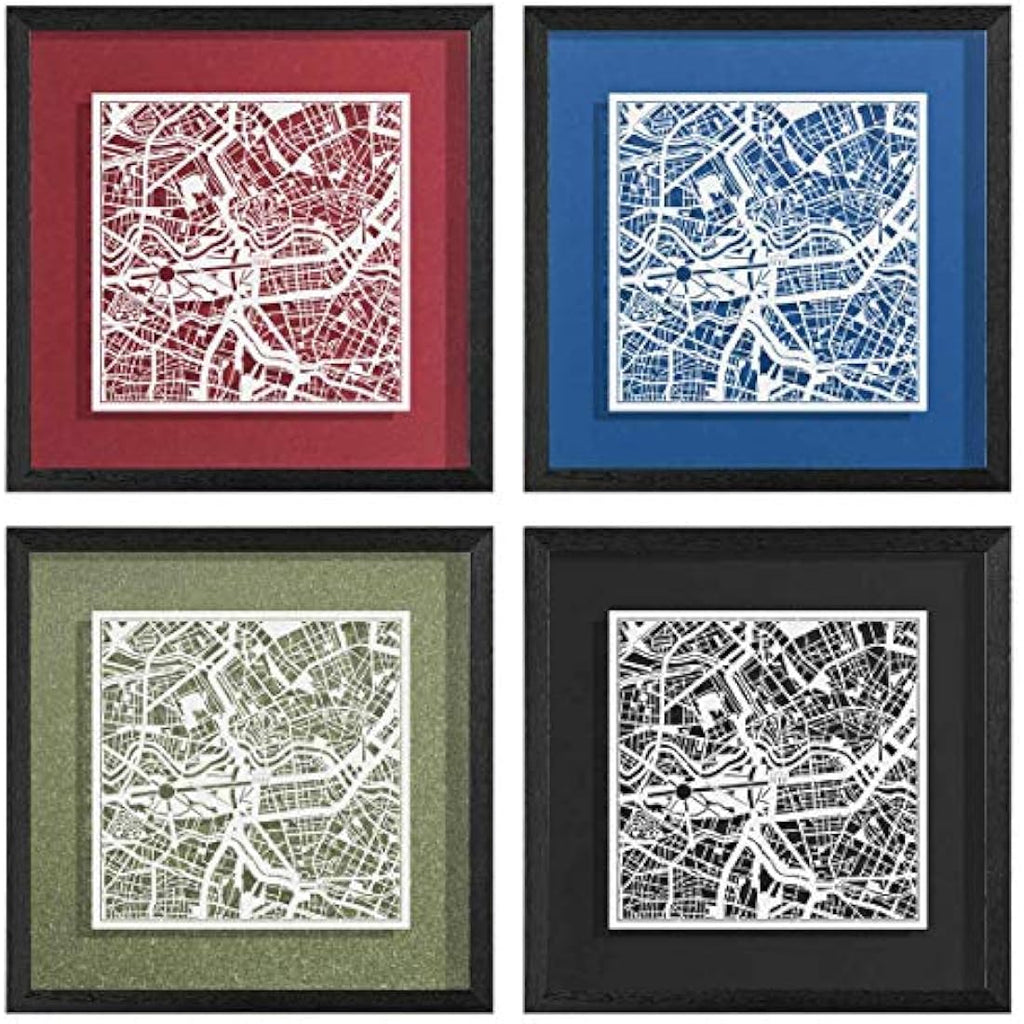O3 Design Studio Berlin Marco de Papel para Mapas | Arte Minimalista