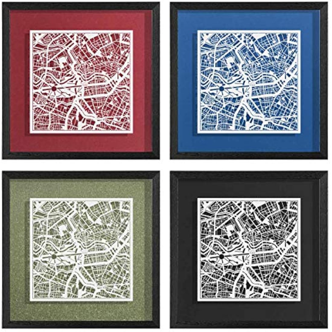 O3 Design Studio Berlin Marco de Papel para Mapas | Arte Minimalista