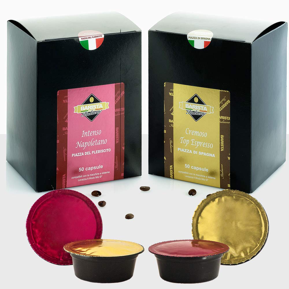Barista Italiano 100 Coffee Capsules for Lavazza A Modo Mio - Variety Pack
