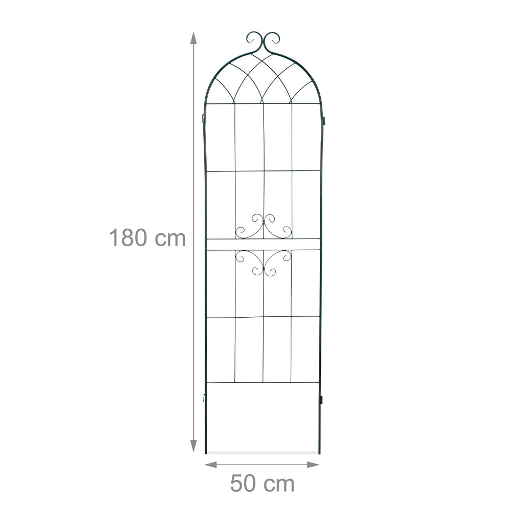 Relaxdays Metal Garden Trellis Set of 2 – 180x50cm Dark Green Lattice