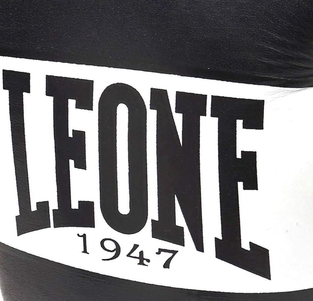 Leone 1947 Shock Boxing Gloves – Unisex Leather Sparring Gear, Black, 10oz