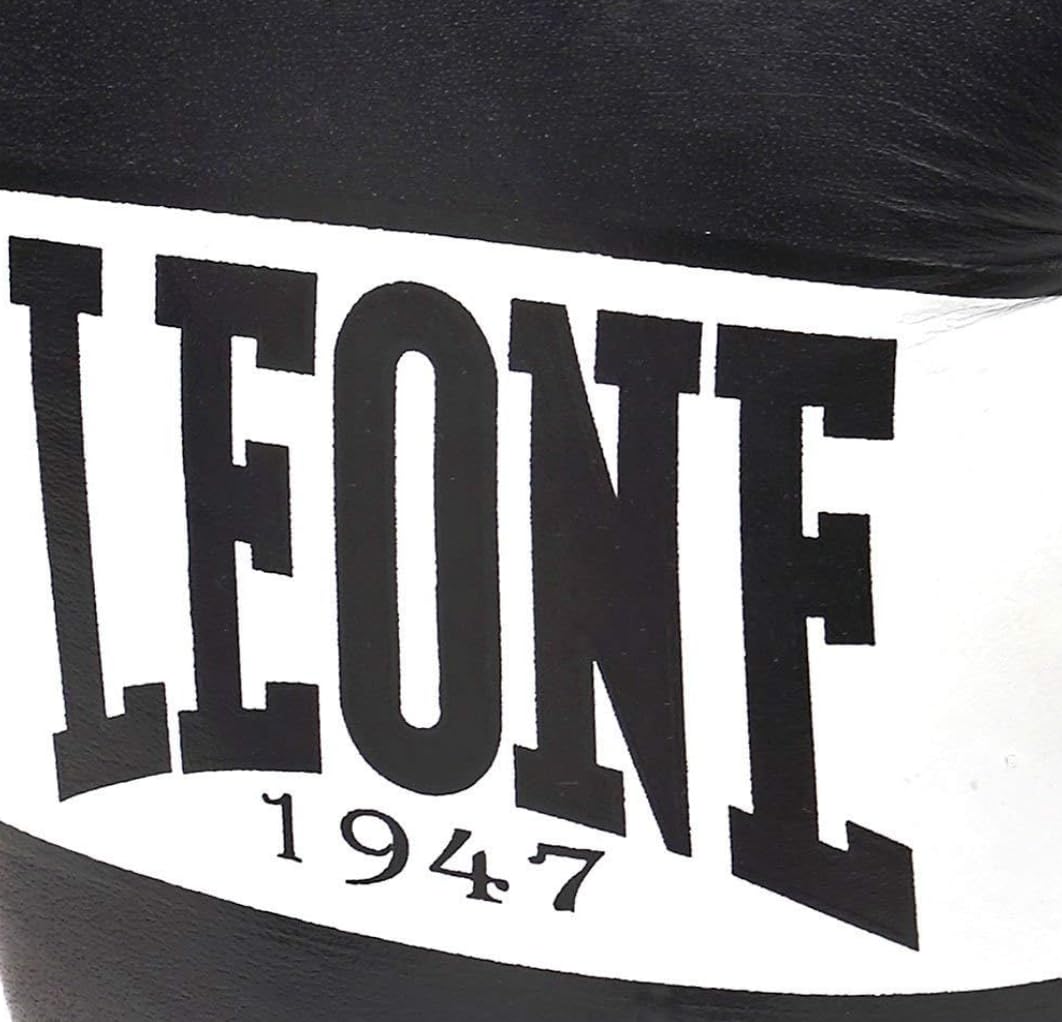 Leone 1947 Shock Boxing Gloves – Unisex Leather Sparring Gear, Black, 10oz