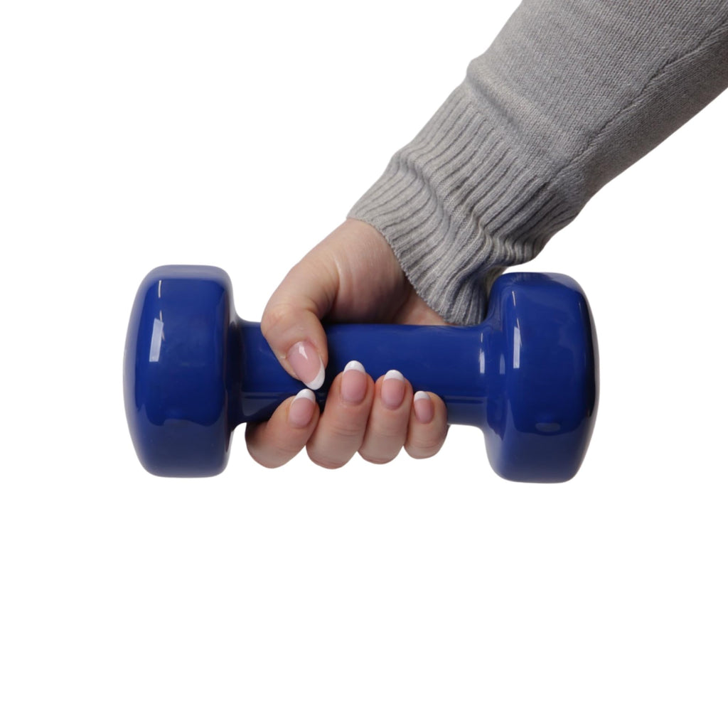 Vinyl Coated Cast Iron Dumbbell Hand Weights Set - 3kg