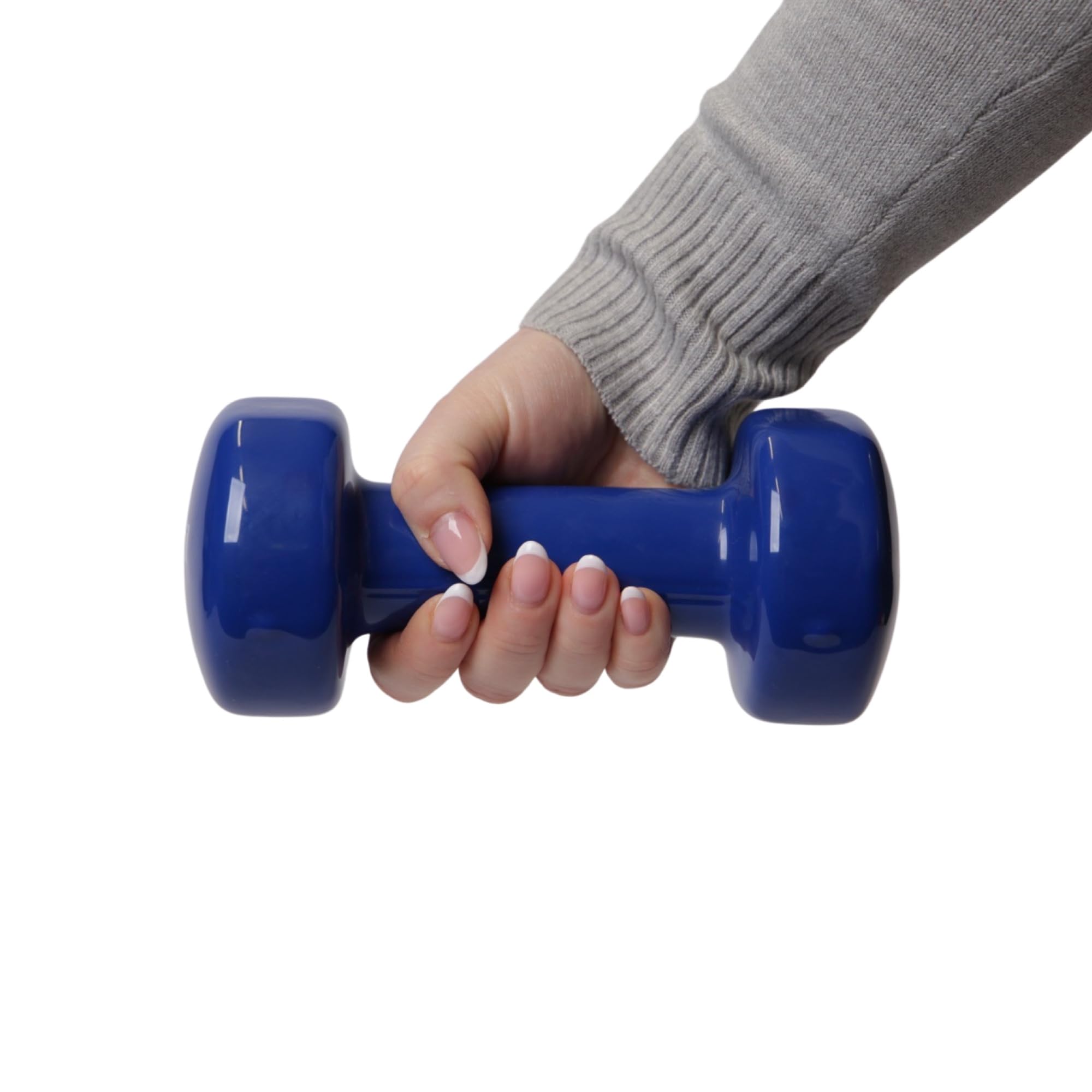 Vinyl Coated Cast Iron Dumbbell Hand Weights Set - 3kg