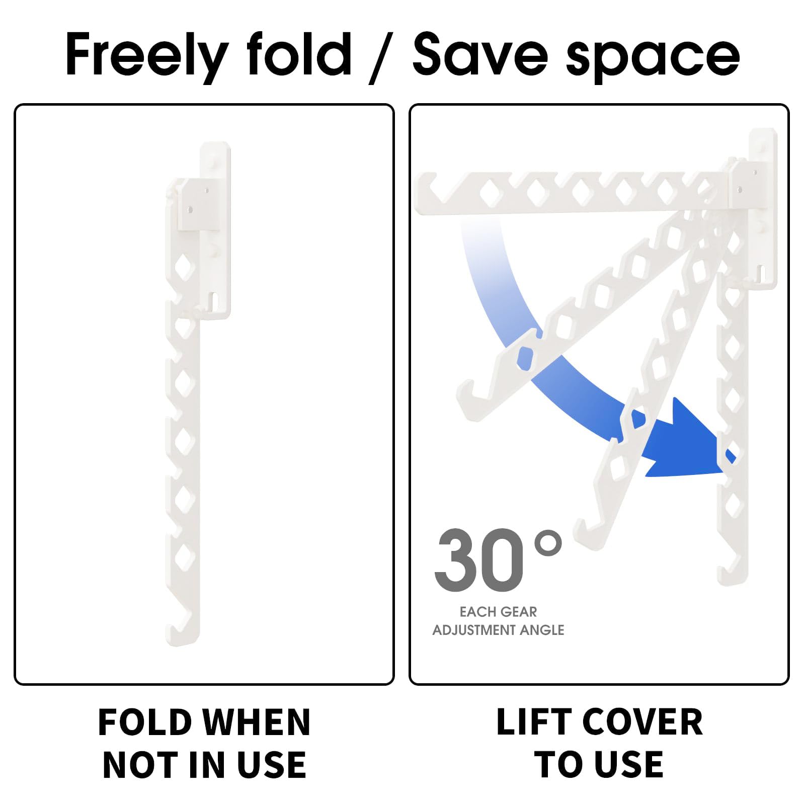 Dancrul Wall Mounted Clothes Drying Rack | Folding Aluminum Hanger