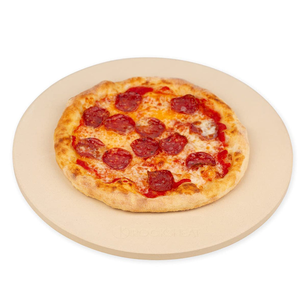 ROCKSHEAT 15 Inch Round Cordierite Pizza Stone for Oven and Grill