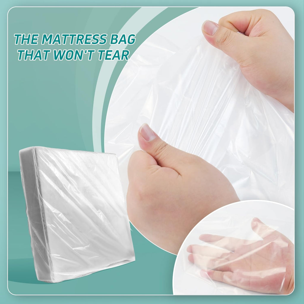 Double Mattress Bag for Moving and Storage,Mattress Protector Storage Bag,Waterproof Mattress Storage Bag,Heavy Duty, Reusable, Tearproof Queen - image 3