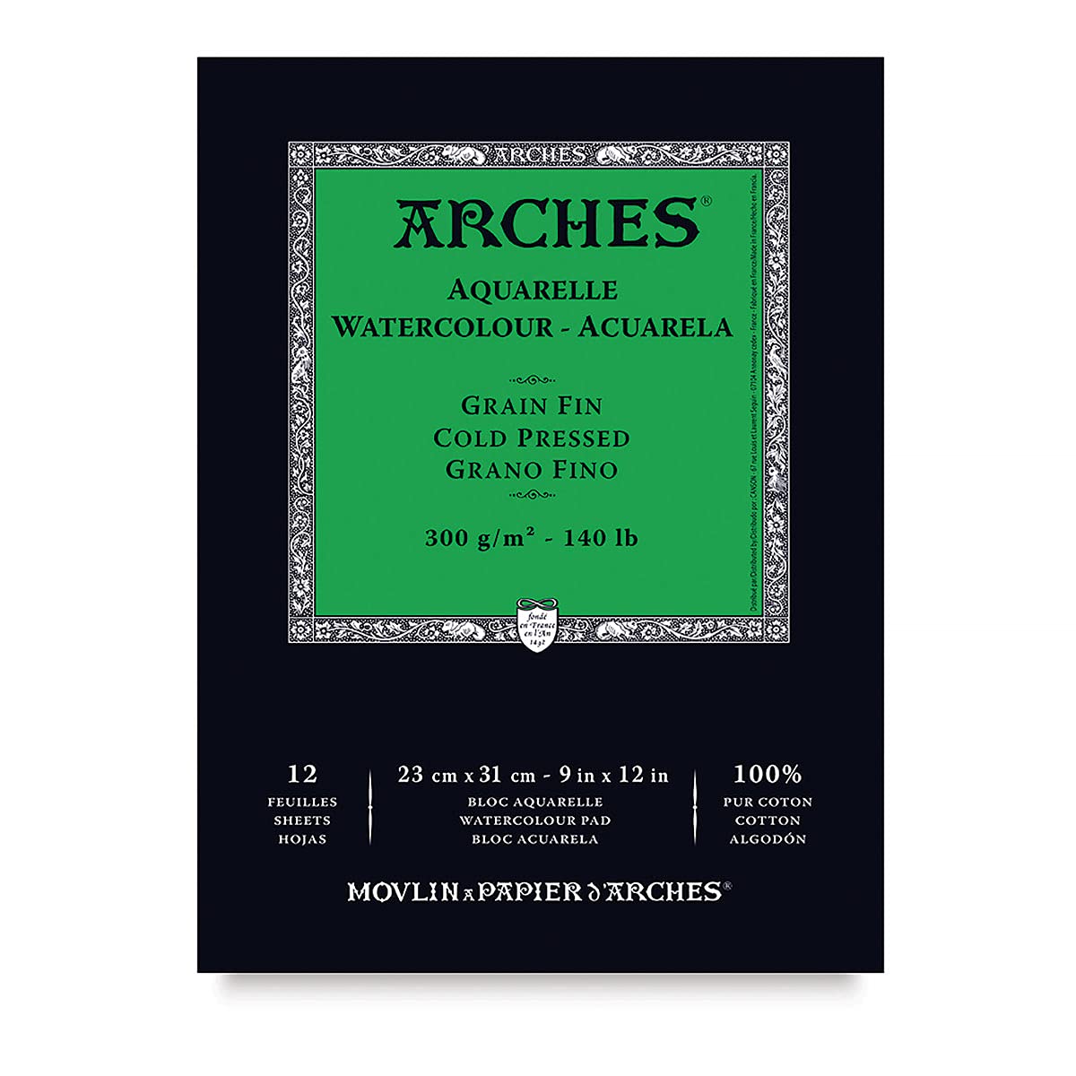 Arches Watercolour Paper Pad - Cold Pressed 300 GSM 100% Cotton 12 Sheets