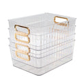Ortodayes Clear Pantry Organiser Basket Bin, Fridge Organiser with Handles Set of 4 - image 1