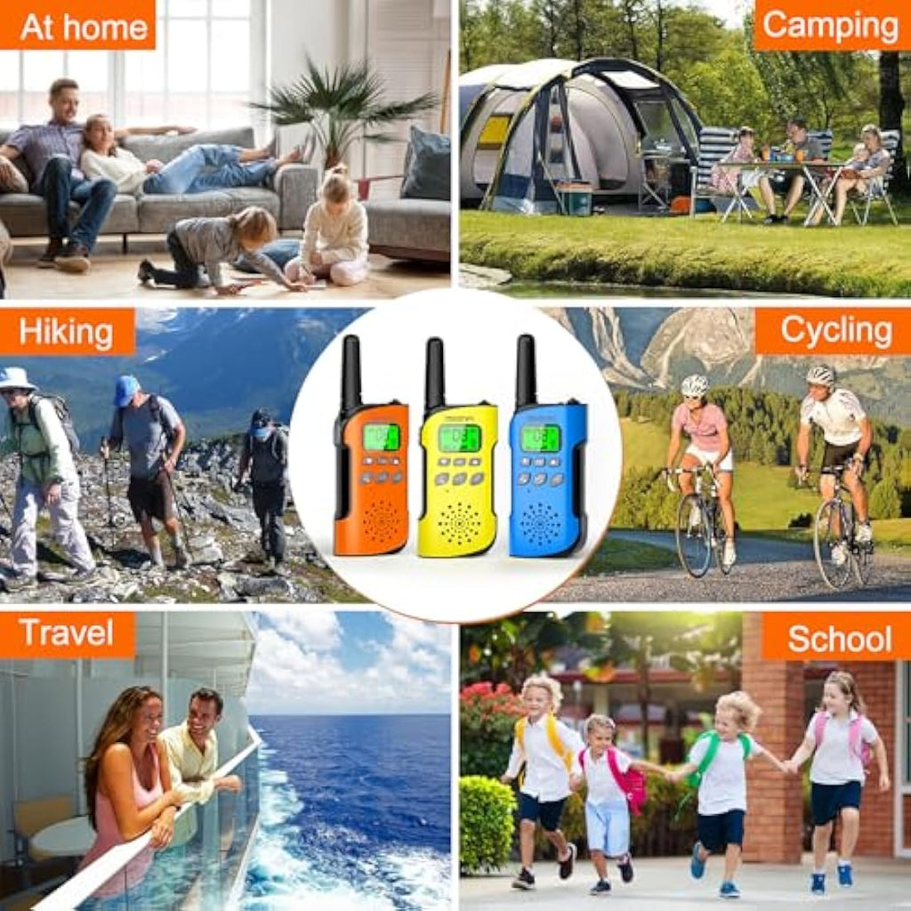 AWANFI Kids Walkie Talkies - 3 Pack Rechargeable Long Range 2-Way Radios