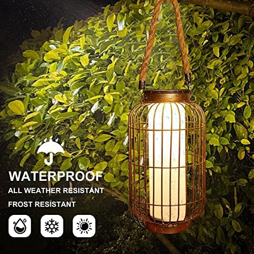 pearlstar Large Solar Lantern – Heavy Duty Metal Outdoor Hanging Light