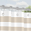 Lerores Beige Striped Shower Curtain – Anti-Mould Polyester, 180x200cm
