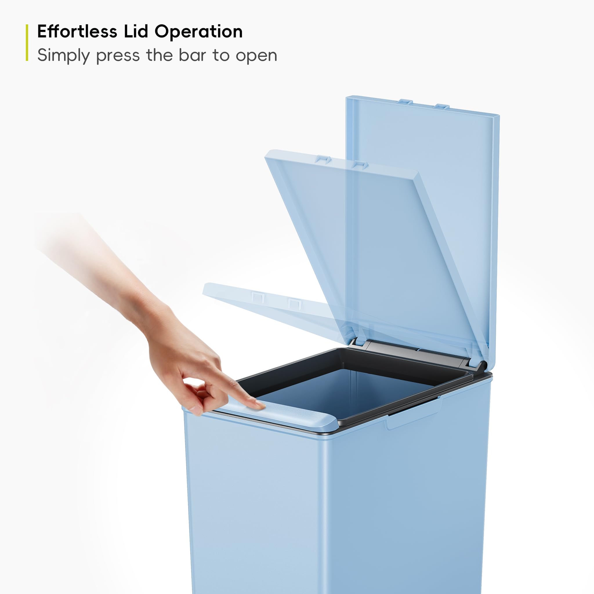 EKO Morandi 40L Touch Recycling Bin – Titanium Blue Modular Kitchen Bin