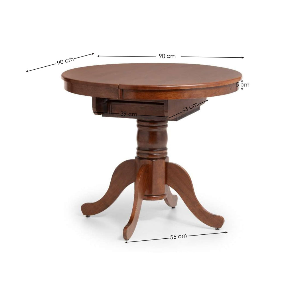 Julian Bowen Canterbury Extending Table, Mahogany - H77xW120xD90cm - image 2