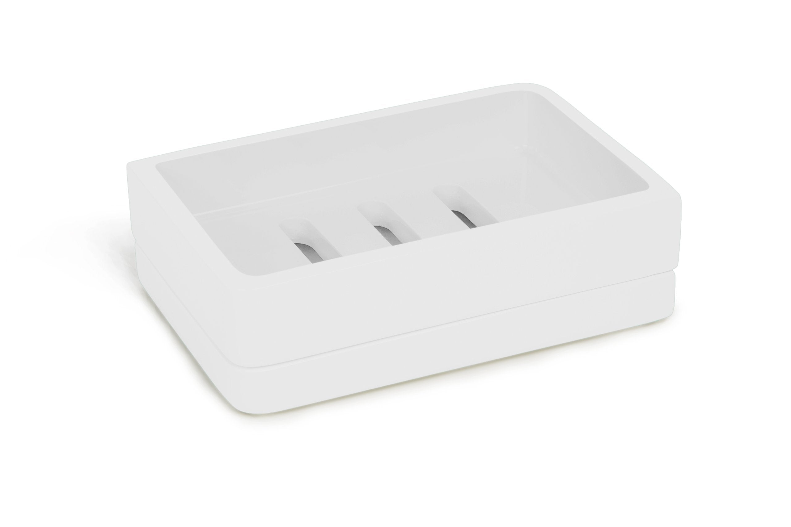 Kassatex Lacca Soap Dish – Modern White Lacquer Bath Accessory