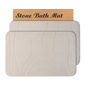 HUMIGA Diatomaceous Earth Stone Bath Mat - 2 Pack Non-Slip Greyish White