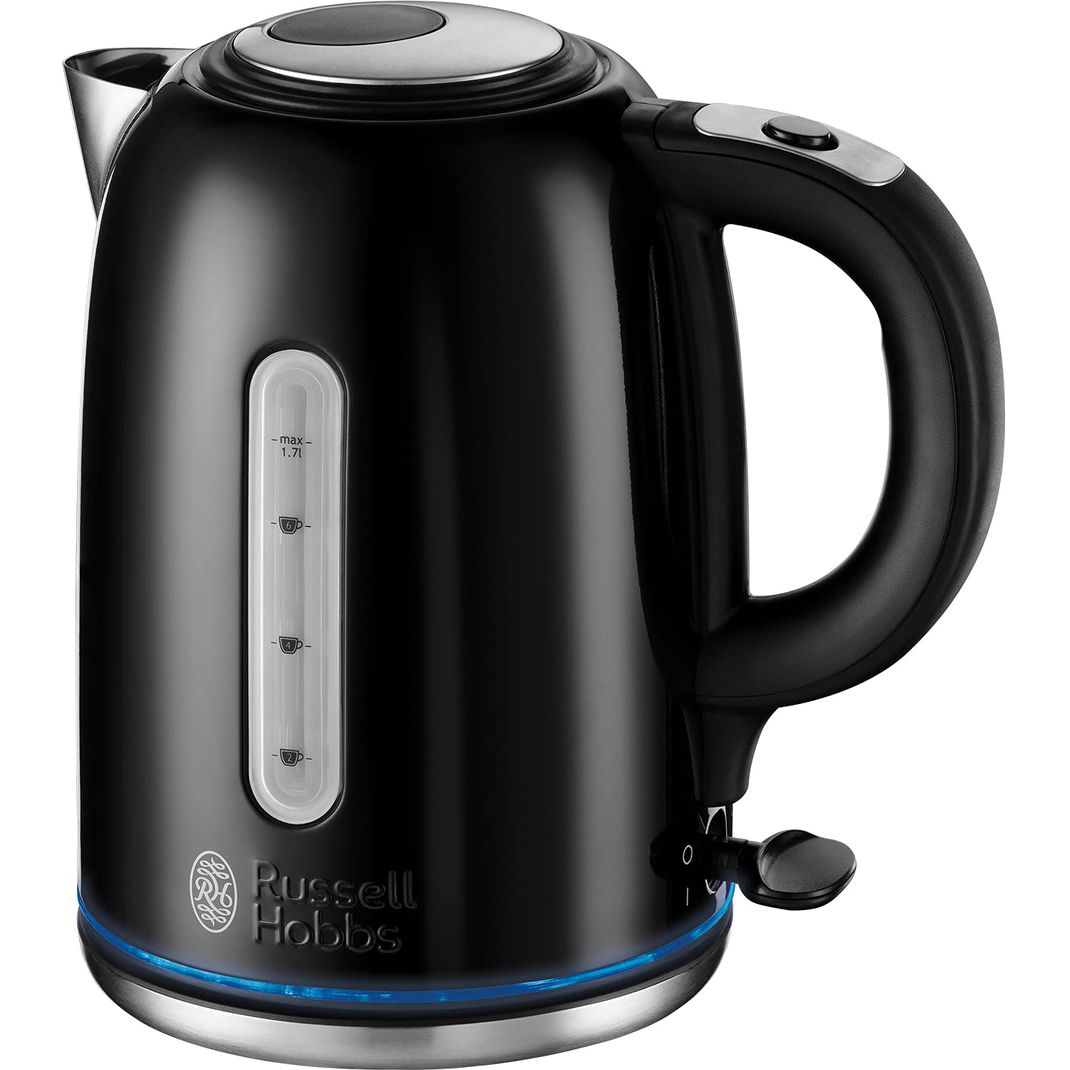 Russell Hobbs 1.7L Quiet Boil Electric Kettle – Black Stainless Steel