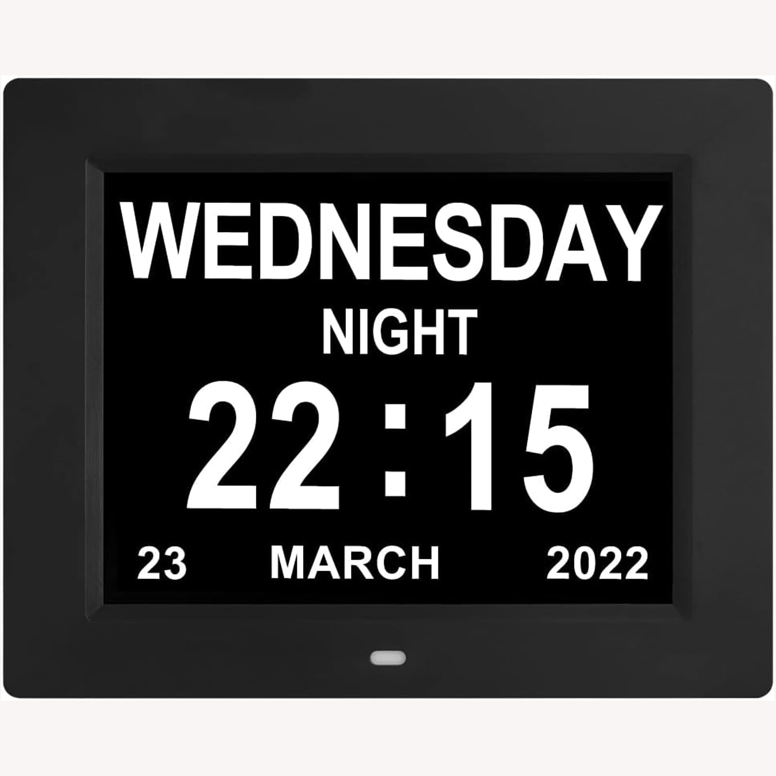 Yuanzeco 8 Inch Digital Calendar Day Clock for Elderly | 15 Alarm Options