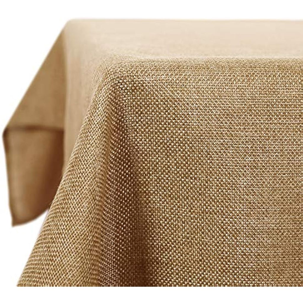 Deconovo Faux Linen Rectangle Tablecloth – Wipeable & Spill Proof, 55x95in