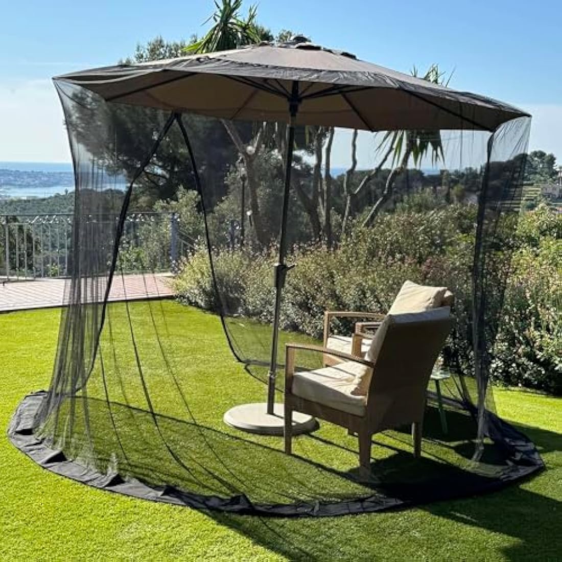 11-12 FT Umbrella Mosquito Net | Heavy Duty Patio Screen