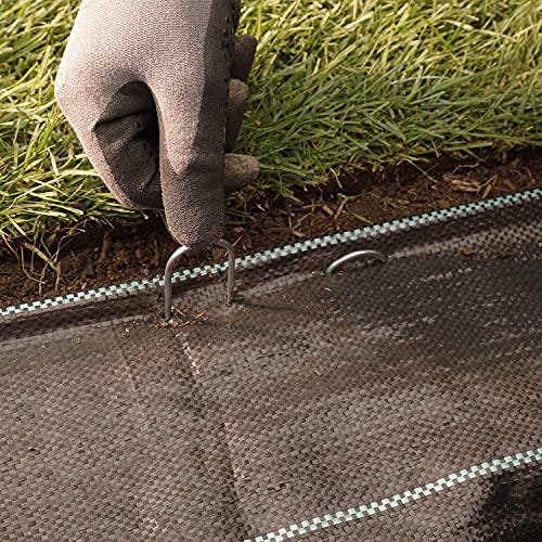 GardenMate 500 Pack Garden Securing Pegs – 6 Inch Galvanised Steel U-Pins