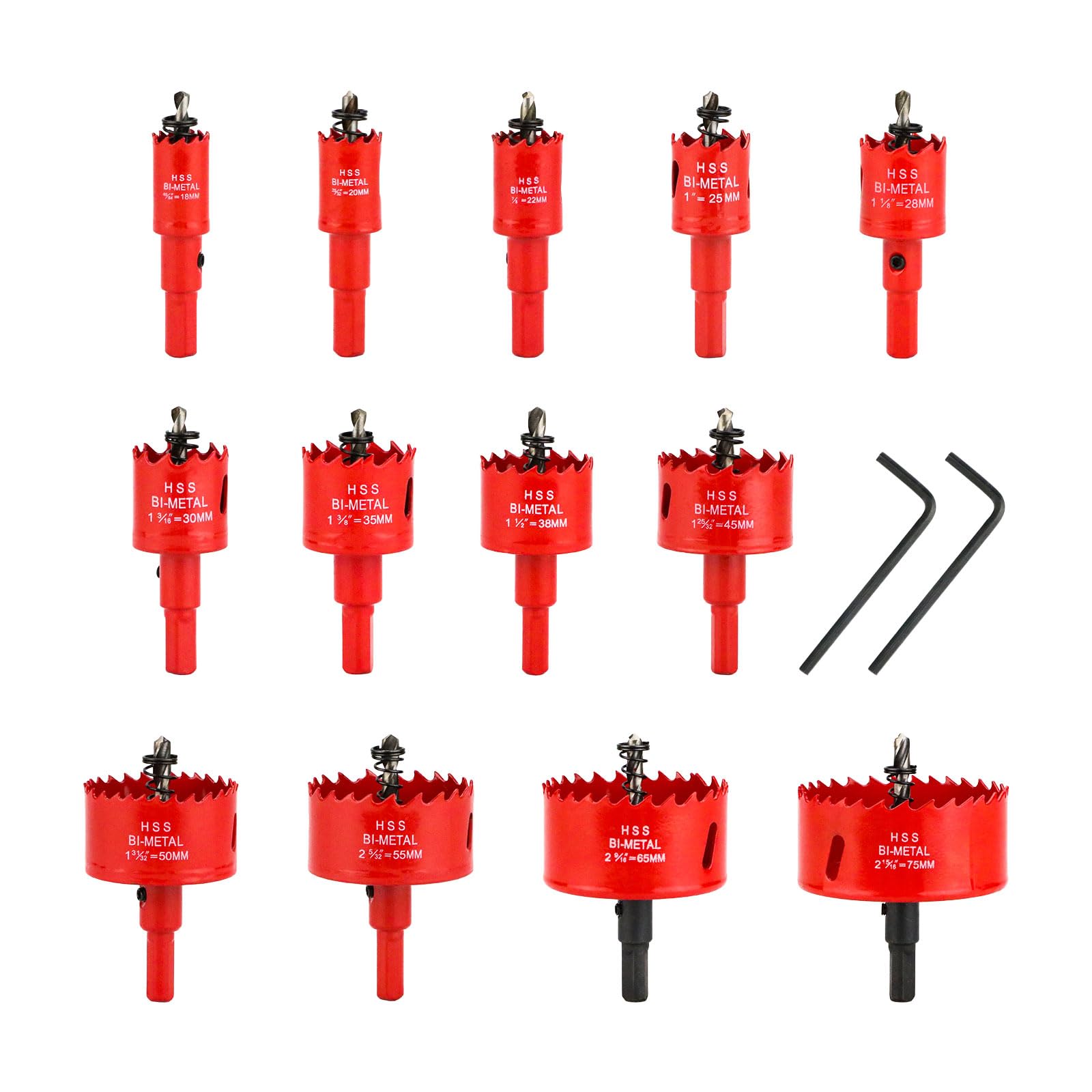 13-Piece HSS Hole Saw Set | 18mm-75mm Drill Bit Kit
