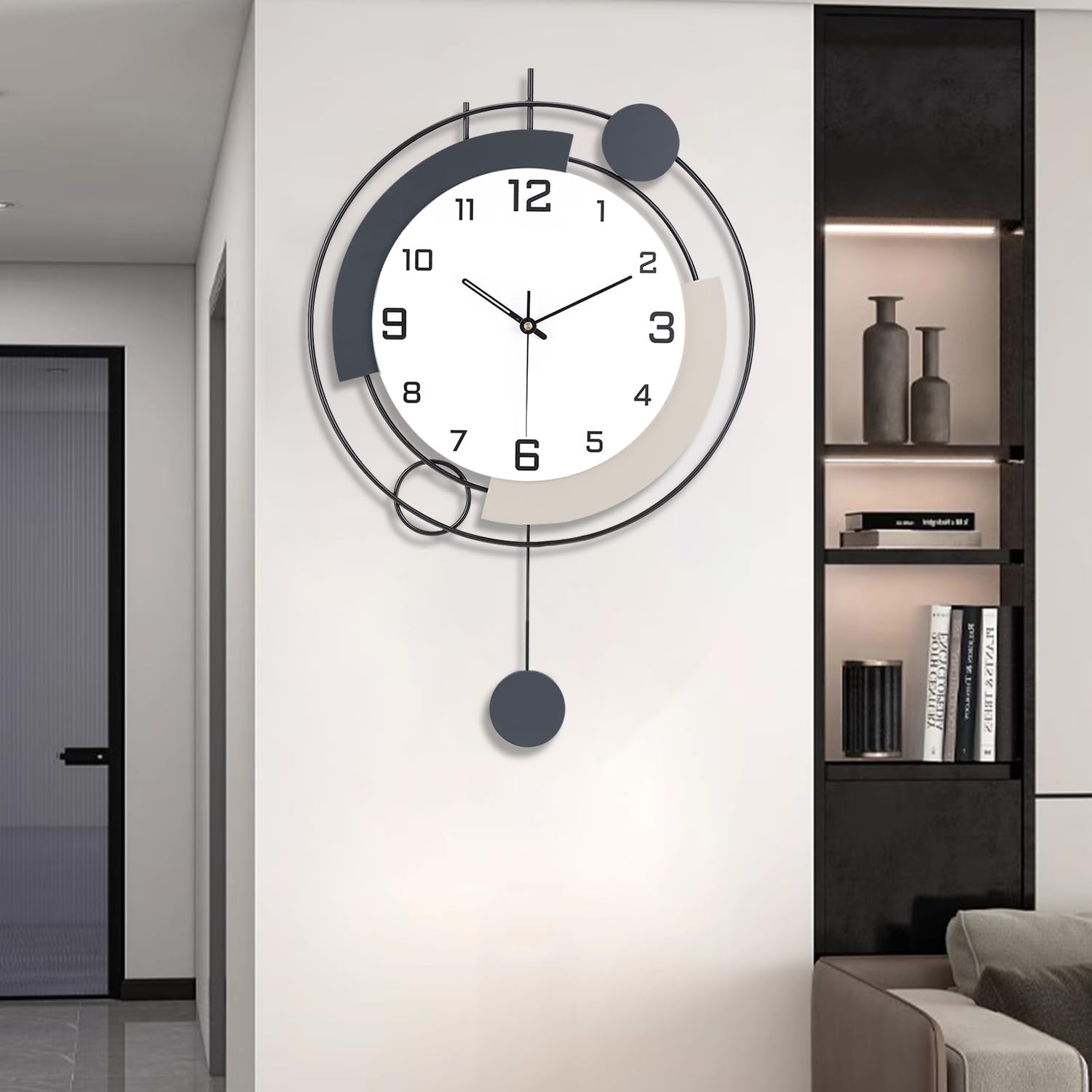 Jolof Store Large Modern Wall Clock – Silent Quartz Pendulum Clock
