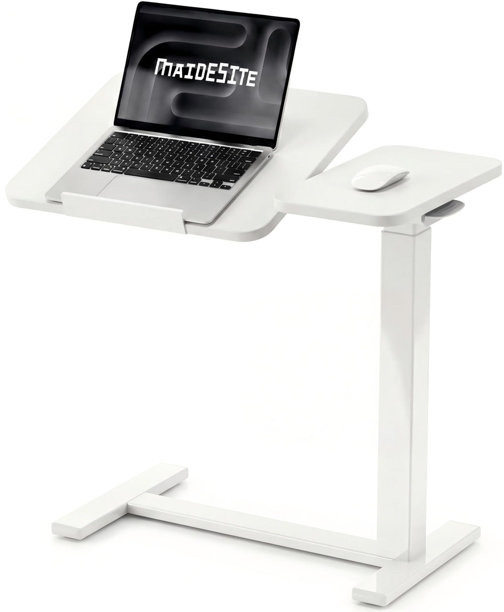 MAIDeSITe Fit Dual Overbed Table with Wheels, C-Shape Bedside Table