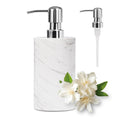 Jolof Store White Marble Soap Dispenser with Stainless Steel Pump | 6oz