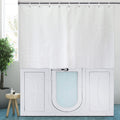 White Textured Fabric Short Shower Curtain – 180x120 cm