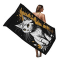 Jolof Store Cat Print Beach Towel – Sand-Free Microfibre Bath Sheet
